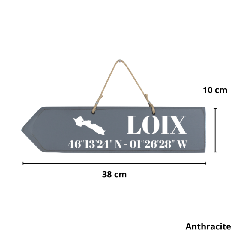 Wooden directional sign - Loix left arrow
