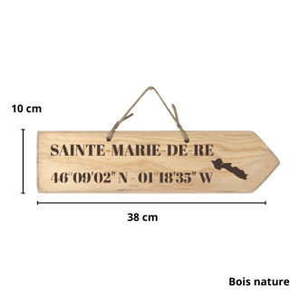 Wooden directional sign - St Marie de Ré right arrow