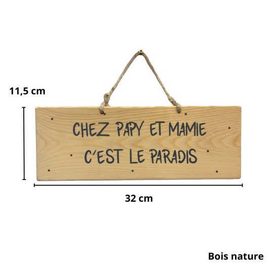 Decorative wooden sign - Grandpa and Grandma's place is paradise