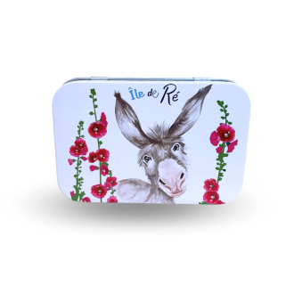 Boite à savon Île de Ré - tête d'âne roses trémières