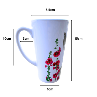 Mug latte Île de Ré tête d'âne roses trémières dimensions