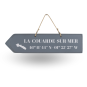 Pancarte en bois - La Couarde sur Mer flèche gauche anthracite
