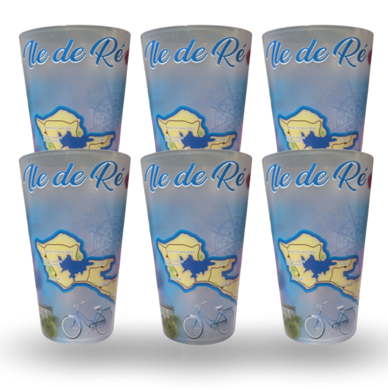 Reusable souvenir cup - Île de Ré decorated 360°