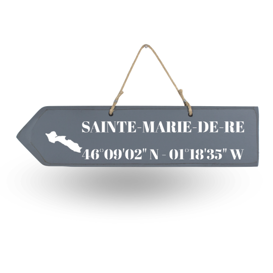 Wooden directional sign - Sainte Marie de Ré left arrow