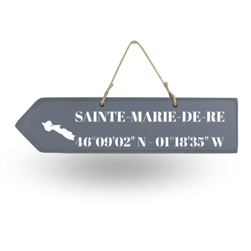 Wooden directional sign - Sainte Marie de Ré left arrow