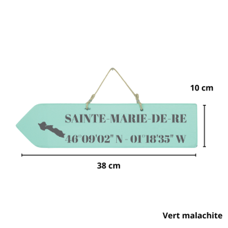 Pancarte en bois directionnelle - Sainte Marie de Ré flèche gauche