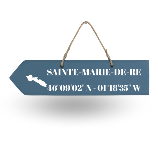 Wooden directional sign - Sainte Marie de Ré left arrow