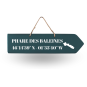 Wooden sign - Phare des Baleines straight arrow duck bleu