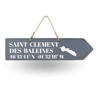 Wooden directional sign - Saint Clément des Baleines right arrow