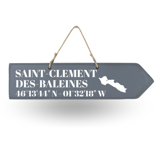 Wooden directional sign - Saint Clément des Baleines right arrow
