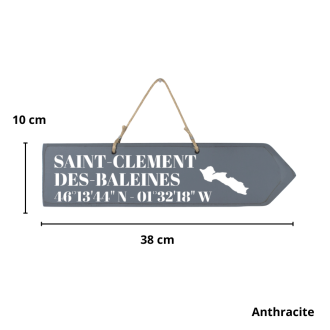 Wooden directional sign - Saint Clément des Baleines right arrow