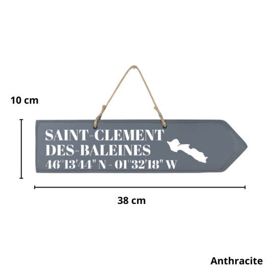 Wooden directional sign - Saint Clément des Baleines right arrow