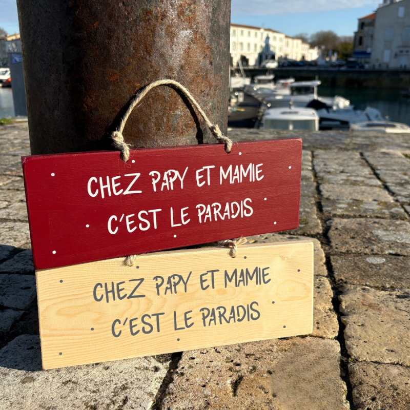 Decorative wooden sign - Grandpa and Grandma's place is paradise