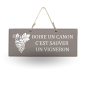 Wooden sign -  Drinking a glass of wine saves a winegrower