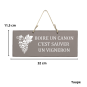 Wooden sign -  Drinking a glass of wine saves a winegrower