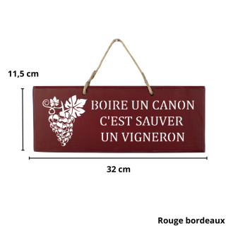 Wooden sign -  Drinking a glass of wine saves a winegrower