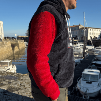 Sweat à capuche sherpa tricolore - Île de Rêve Côte atlantique