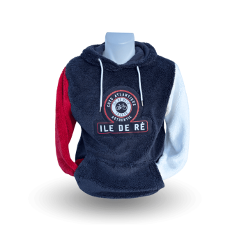 Sweat à capuche sherpa tricolore - Île de Rêve Côte atlantique