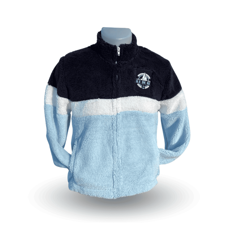 Veste sherpa tricolore zippée - Voilier de l'Île de Ré