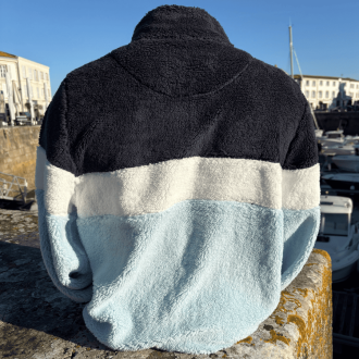 Veste sherpa tricolore zippée - Voilier de l'Île de Ré