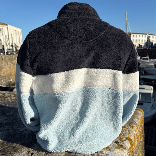 Veste sherpa tricolore zippée - Voilier de l'Île de Ré