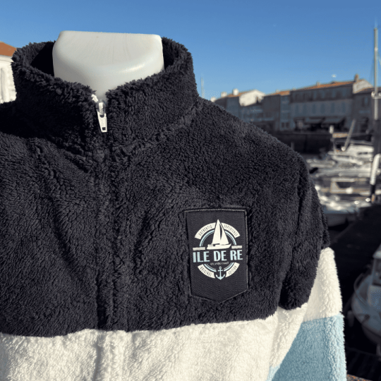 Veste sherpa tricolore zippée - Voilier de l'Île de Ré