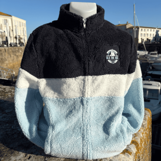 Veste sherpa tricolore zippée - Voilier de l'Île de Ré