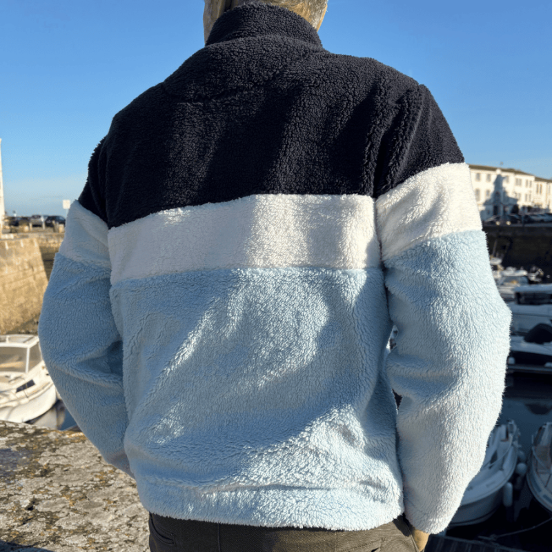 Veste sherpa tricolore zippée - Voilier de l'Île de Ré