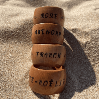 Personalised wooden napkin ring with first name - Pyrography Made in France