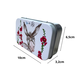 Boite à savon Île de Ré - tête d'âne roses trémières