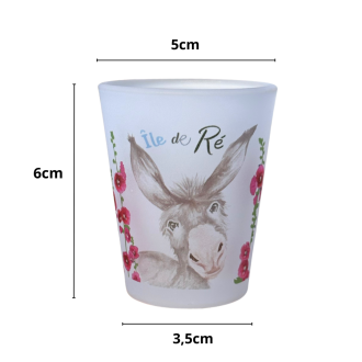 Tasse expresso conique avec anse - tête d'âne roses trémières