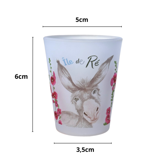 Tasse expresso conique avec anse - tête d'âne roses trémières