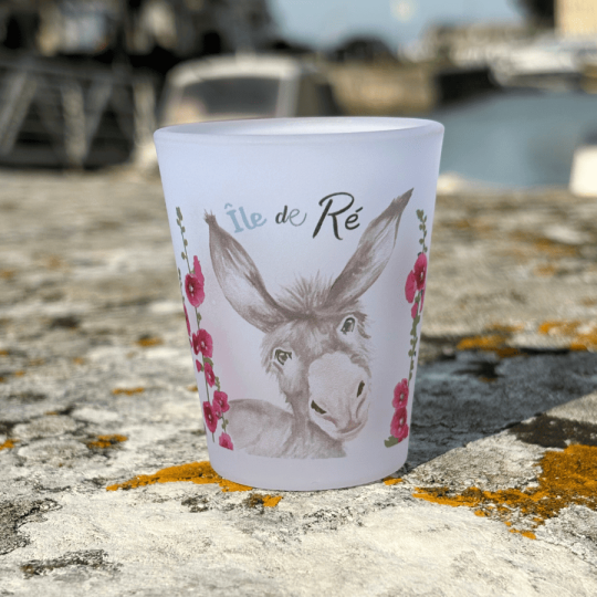 Tasse expresso conique avec anse - tête d'âne roses trémières