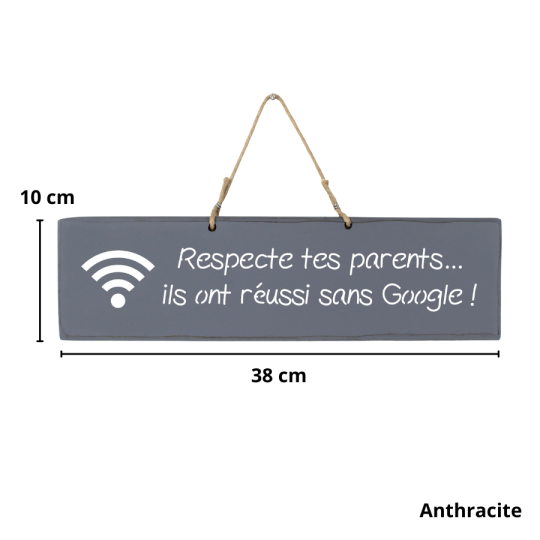 Wooden sign - Respect your parents, they succeeded without Google!