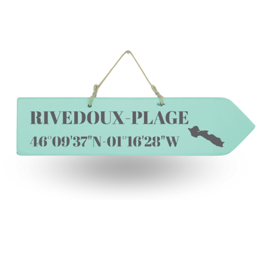 Wooden sign - Rivedoux Plage right arrow