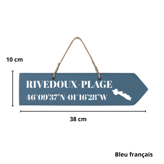 Wooden sign - Rivedoux Plage right arrow