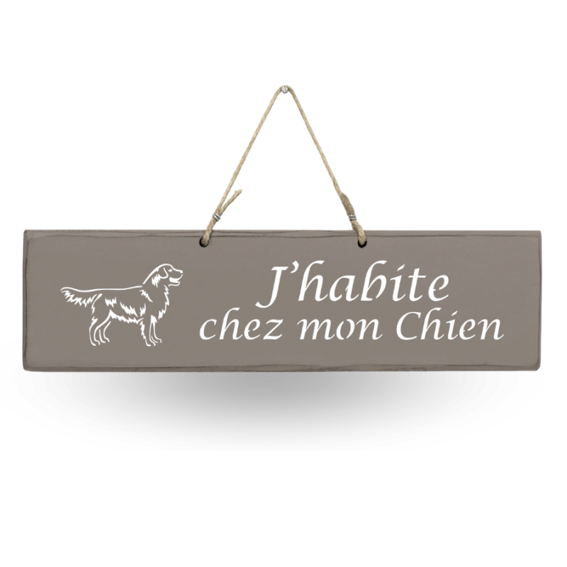 Decorative wooden sign - I live in my dog's house