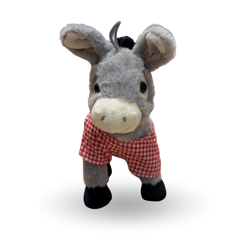 Plush donkey in red trousers from Île de Ré