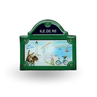 Magnet plaque de rue - Paysages aquarelle de l'Île de Ré