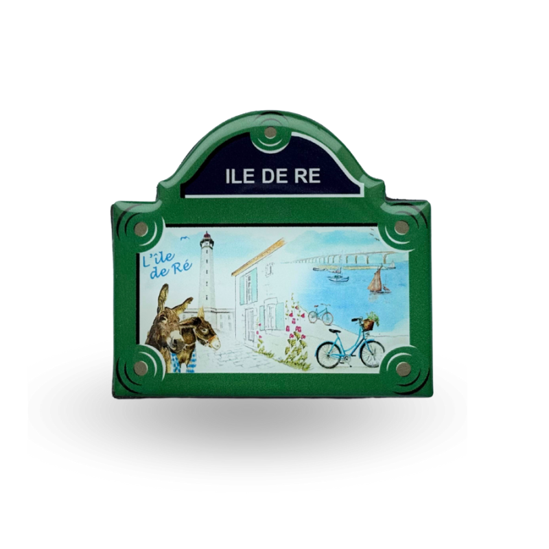 Magnet plaque de rue - Paysages aquarelle de l'Île de Ré