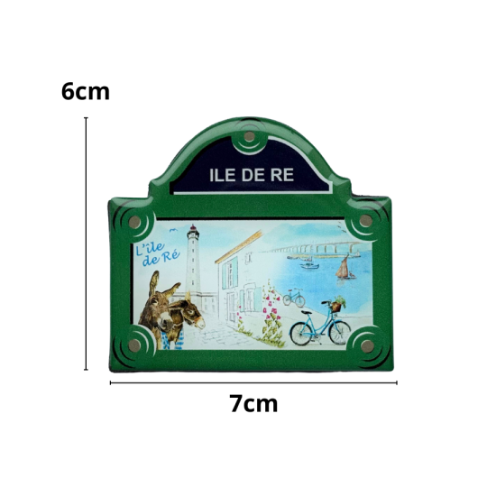 Magnet plaque de rue - Paysages aquarelle de l'Île de Ré