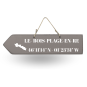 Wooden sign - Le Bois Plage en Ré left arrow french mole