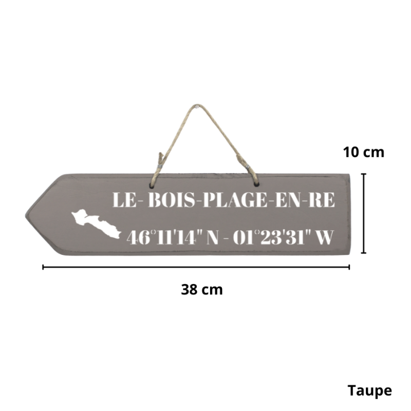 Wooden sign - Le Bois Plage en Ré left arrow french mole