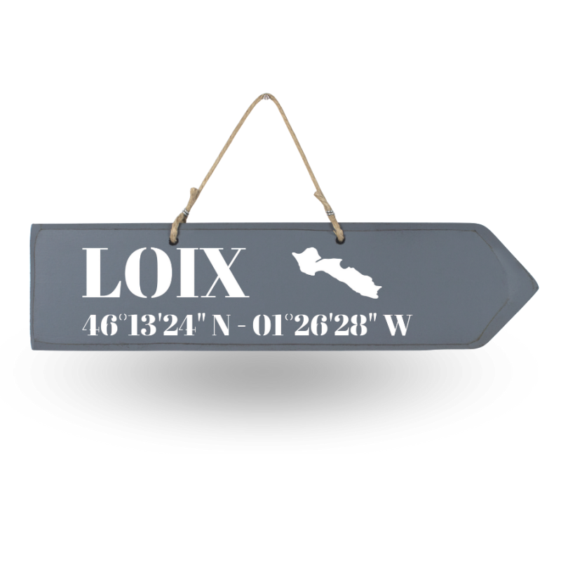 Wooden directional sign - Loix left arrow