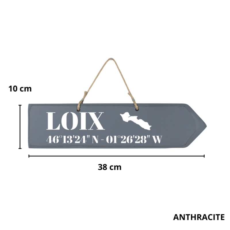 Wooden directional sign - Loix left arrow