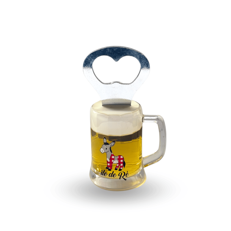 Magnetic beer bottle opener - Donkey in red trousers Île de Ré