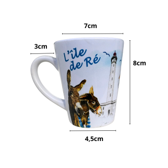 Tasse expresso conique avec anse - Paysages aquarelle de l'Île de Ré