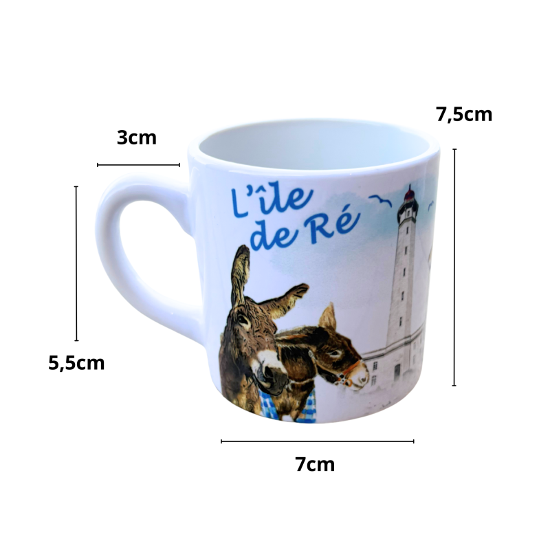 Mug expresso avec anse -  Paysages aquarelle de l'Île de Ré