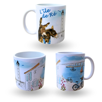 Mug droit - Paysages aquarelle de l'Île de Ré