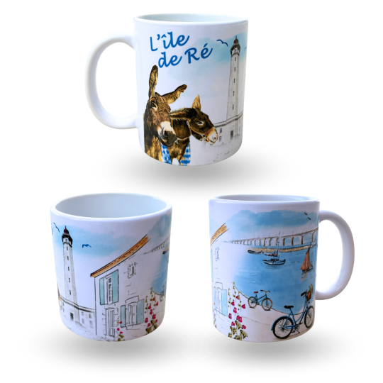 Mug droit - Paysages aquarelle de l'Île de Ré